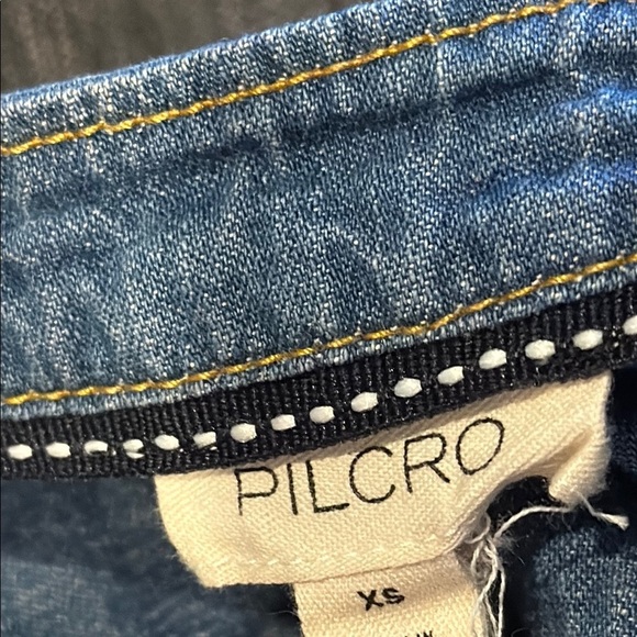 Pilcro sz XS Blue Denim Batwing Dolman Women's Top button down great condition - Picture 6 of 8